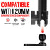 Black Motorcycle Action Camera Holder - Compatible with GoPro | Mirror Mount - Through Hole for M10 or 3/8" Bolt | 3.5" DuraLock™ Arm